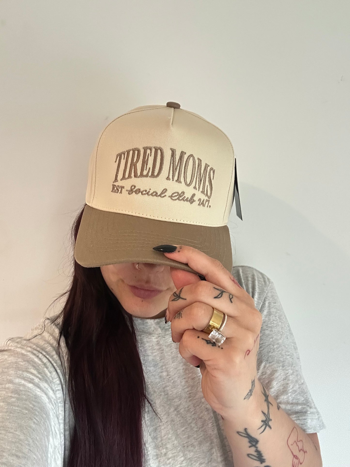 Tired moms club hat
