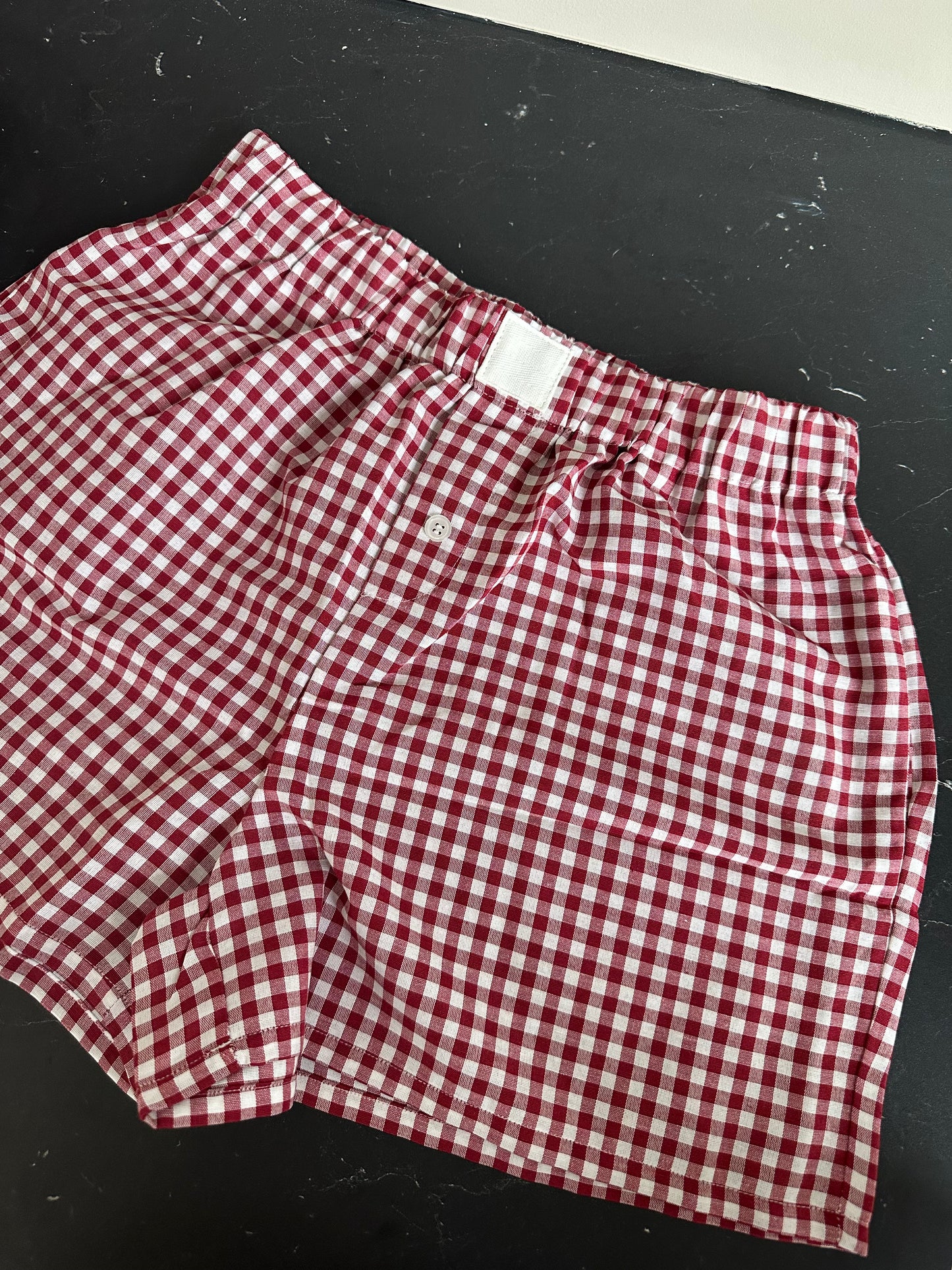 Red gingham short