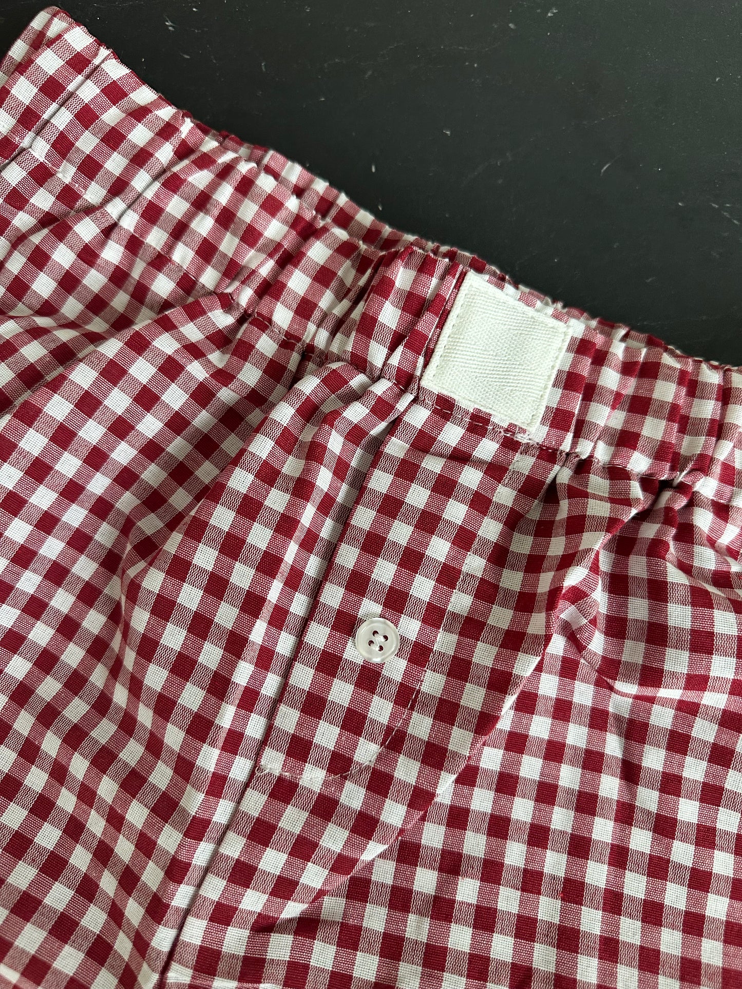 Red gingham short