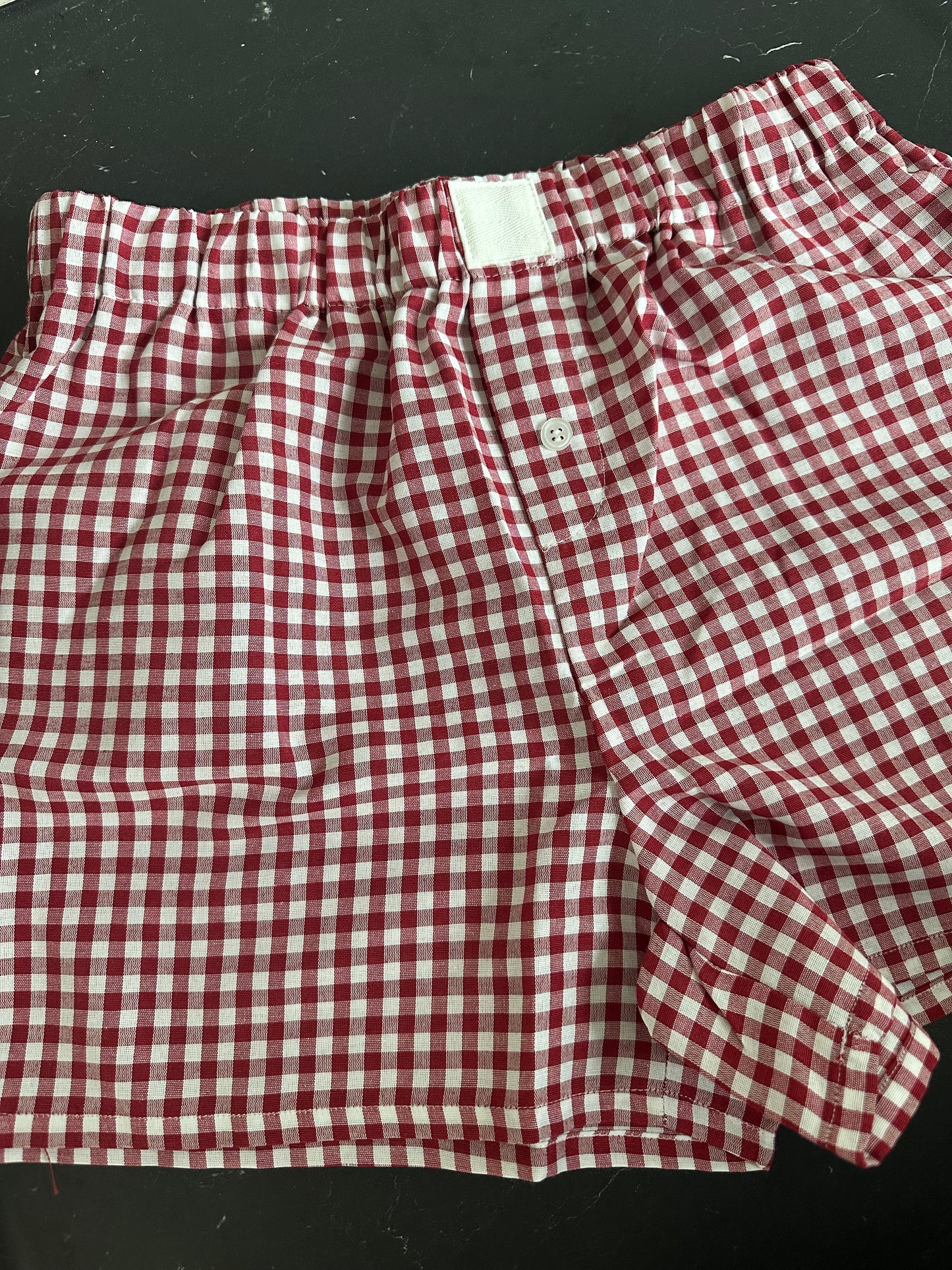 Red gingham short