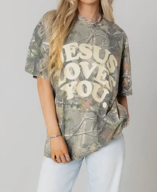 Camo Jesus tee