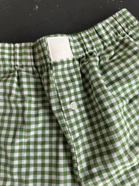 Green Gingham shorts