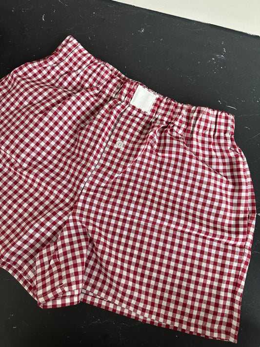 Red gingham short